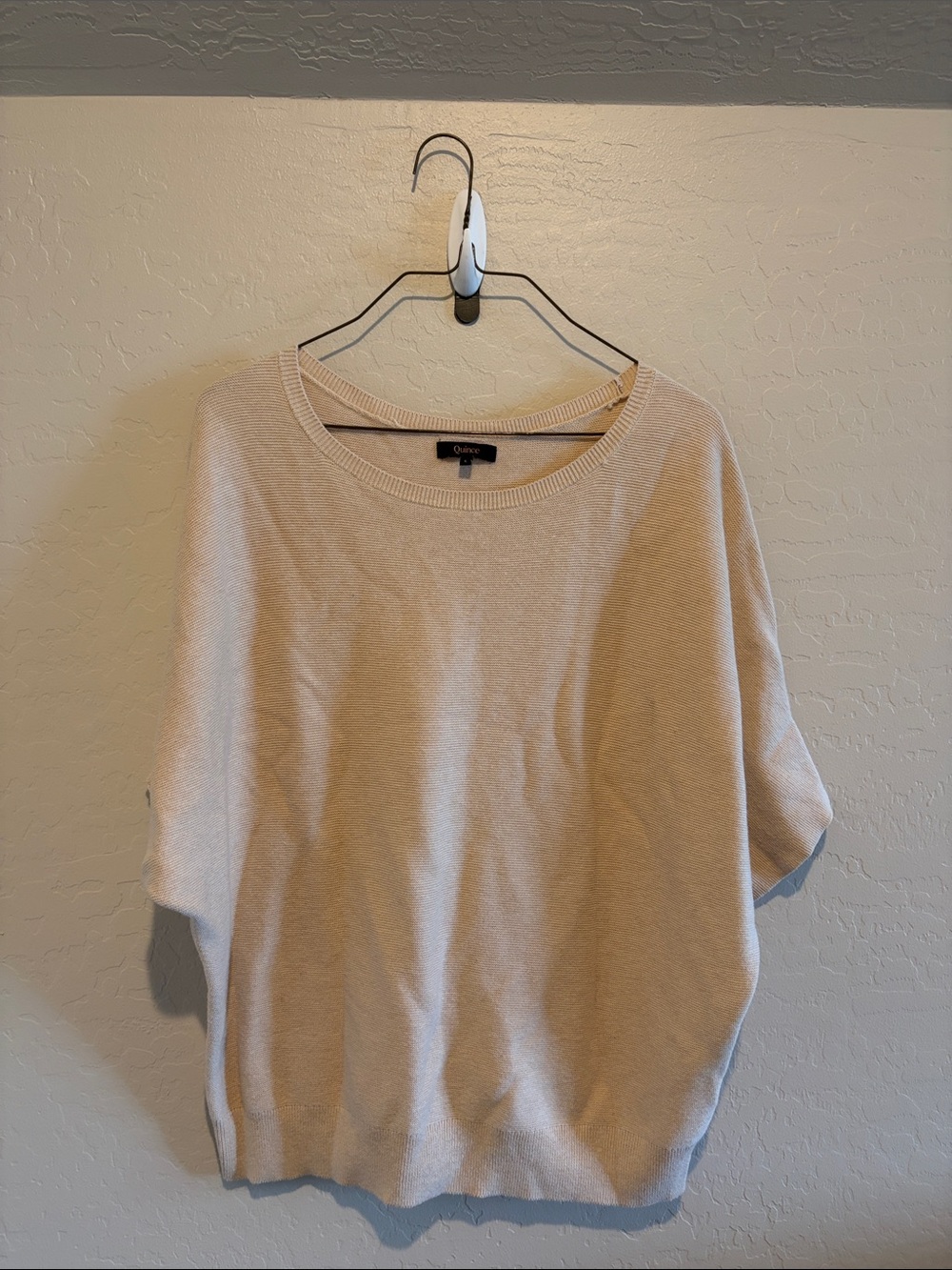 Quince Lightweight Crewneck Sweater in Beige